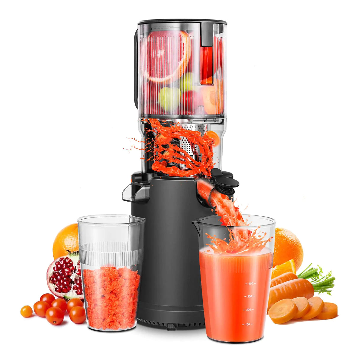 Rootside Press XL no-prep cold press juicer with 5.2 inch feed chute