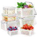 Rootside Keep produce storage containers with colanders, ten piece set